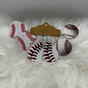Baseball Themed Earrings Set
